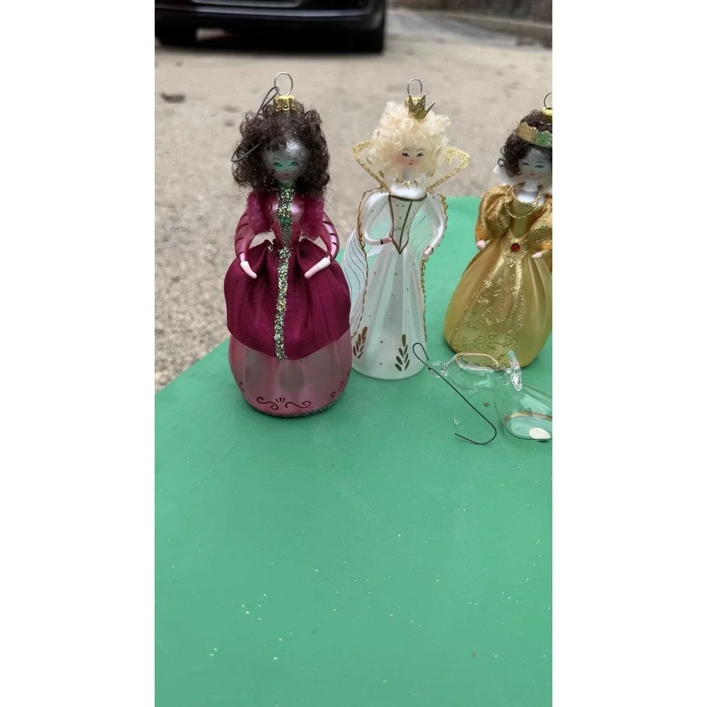 De Carlini Rare Italian Glass Christmas Ornament Set 7 Pc‎ w/ Box